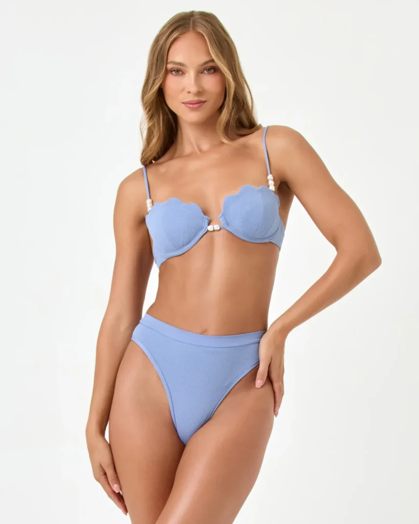 Lspace Sunrise Shell Bikini Top & French Bikini Bottom