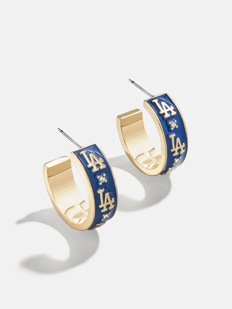 WEAR by Erin Andrews x BaubleBar Dodgers Enamel Hoop Earrings