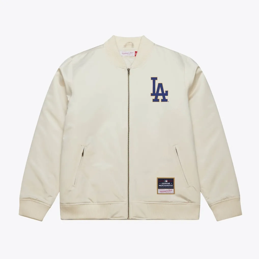 Mitchell & Ness Dodgers Cream 2025 World Series Champions Bomber Jacket