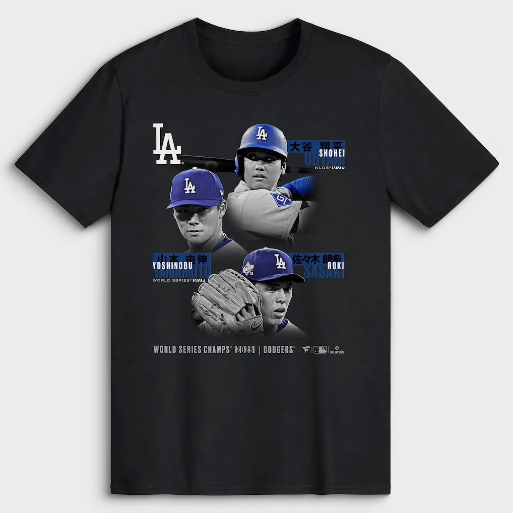 Ohtani, Yamamoto & Sasaki Dodgers 2025 World Series Champions T-Shirt