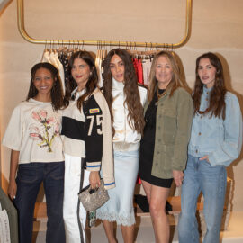 Environmental activist Leah Thomas, model Rocky Barnes, celebrity aesthetician Shani Darden, Sanctuary co-founder Debra Polanco, and celebrity stylist Allison Bornstein at Sanctuary's L.A. store opening party