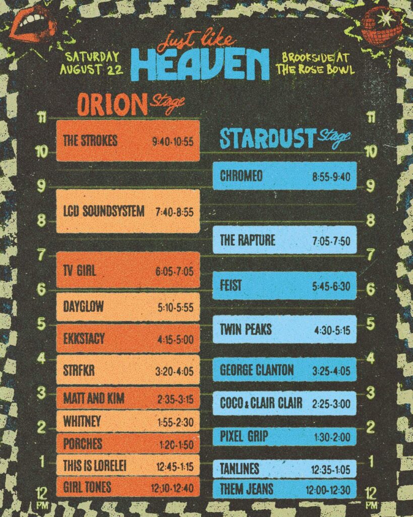 Just Like Heaven Set Times 2026